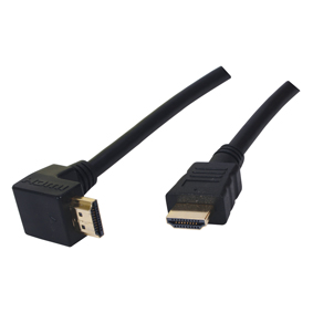 Cble HDMI 1.3 avec connecteur coude plaqu or - 1,5m, cliquez pour agrandir 