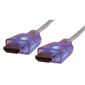 Cble de connexion HDMI avec led bleue - 1,5m, cliquez pour agrandir 