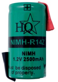 Batterie NiMH - R14 - 1.2V - C - 2500mAh - cosses  souder, cliquez pour agrandir 