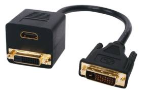 Cble rpartiteur DVI-D -> DVI-D + HDMI, cliquez pour agrandir 