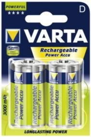 Pack de 2 Piles rechargeables NiMH Varta - R20 - 1.2V - D - 3000mAh, cliquez pour agrandir 