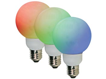 Ampoule LED RGB - e27 - 20 LED - 80mm, cliquez pour agrandir 