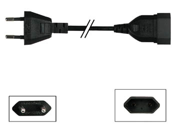 Extension pcord black flatplug, flat connector, length 3meter, 2g0.75mm, cliquez pour agrandir 