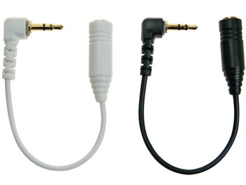 Ensemble de câbles adaptateurs audio stéréo - 2.5mm mâle (90°) vers 3.5mm femelle- 7cm, cliquez pour agrandir 