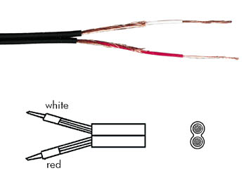 Cable Cote a Cote Blinde 2X0.14 - Noir,  100m, cliquez pour agrandir 
