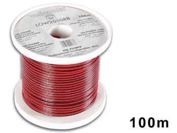 Cable pour Enceinte rouge/noir 2x0.50mm , 100m, cliquez pour agrandir 