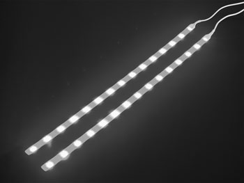 Double Ruban Autocollant  LEDs - 12Vcc - Blanc -avec Bouton On/off, cliquez pour agrandir 