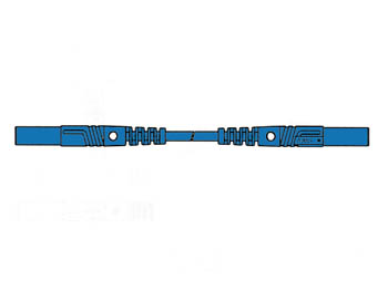 Hirschmann - Cordon de Mesure Isole 25 cm et   4mm - Bleu (MLB/Gg-Sh 25/1), cliquez pour agrandir 