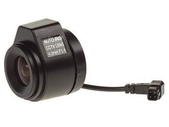 Objectif CCTV grand-angle 4mm / f1.4 - Iris automatique DC - CAML15, cliquez pour agrandir 