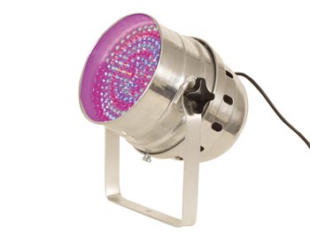Projecteur LED PAR64 - Modle Court - Chrom - 183 x LEDs 10mm - DMX, cliquez pour agrandir 