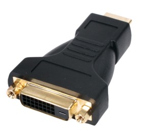 Adaptateur HDMI mle - DVI-D femelle, dor, cliquez pour agrandir 
