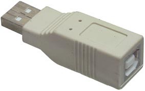 Adaptateur USB type A mâle - USB type B femelle, cliquez pour agrandir 