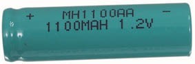 Batterie rechargeable NiMh - 1,2V - 1100mAh - 14.2x49.1mm, cliquez pour agrandir 