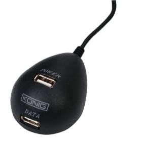 CABLE D\'EXTENSION USB2.0 AVEC DOCKING BALL 2 PORTS, cliquez pour agrandir 