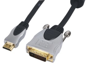 Cble HDMI 19p vers DVI haute qualit 1.5m, cliquez pour agrandir 