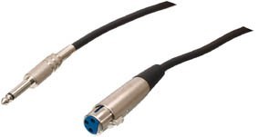 Cable Professionnel XLR, XLR Femelle Vers Jack Mono 6.3mm (6m), cliquez pour agrandir 