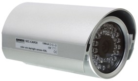 Camra couleur CCTV jour et nuit avec boitier etanche  - SEC-CAM30, cliquez pour agrandir 