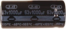 Condensateur Chimique Radial 105C 1000F / 63V, cliquez pour agrandir 