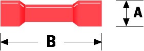 Cosse Femelle Cylindrique A=4mm B=24.5mm - Rouge, 100pcs, cliquez pour agrandir 