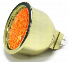 Lampe LED - 2.8W / 12V - blanc chaud - doré - 42 LEDs - MR16, cliquez pour agrandir 