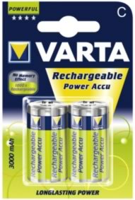 Pack de 2 Piles rechargeables NiMH Varta - R14 - 1.2V - C - 3000mAh, cliquez pour agrandir 