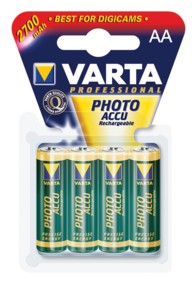 Pack de 4 Piles rechargeables NiMH Varta - R6 - 1.2V - AA - 2700mAh, cliquez pour agrandir 