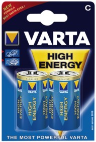 Pile Alcaline Varta High Energy - LR14 - C - 1.5V (pack de 2), cliquez pour agrandir 