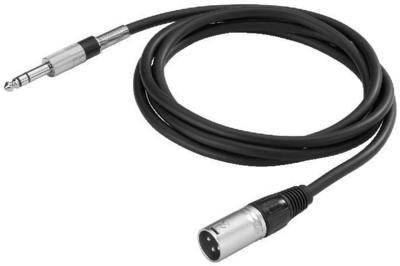 Cordons Ligne Professionnel  XLR 3 ples mle et fiche jack 6,35 mle stro, 2m, cliquez pour agrandir 