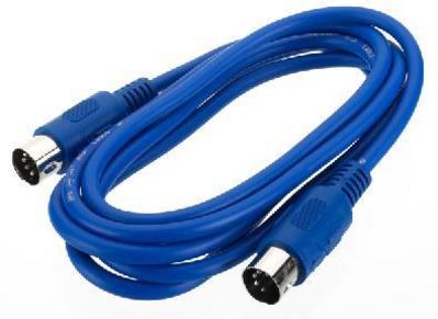 Cordons MIDI DIN 5 ples, bleu, 1.8m, cliquez pour agrandir 