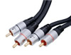 Cble 2 RCA mle vers 2 RCA mle, double blindage, haute qualit, contact plaqu OR, 1.5m