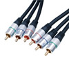 Câble 3 RCA mâle vers 3 RCA mâle, composant YUV, double blindage, haute qualité, contact plaqué OR, 1.5m