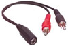 Cble fiche 3.5mm streo femelle vers 2 fiches RCA mle, 0.2m