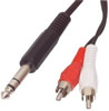 Cble fiche 6.35mm streo mle vers 2 fiches RCA mle, 1.5m