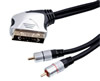 Câble fiche péritel vers 1x RCA Video + 1x RCA audio, haute qualité, 2.5m
