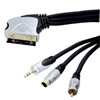 Câble péritel vers S-Vidéo + RCA + Jack 3.5mm stéréo, double blindage, haute qualité, 10m