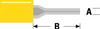 Cosse Mâle Cylindrique A=2.7mm B=14mm - Jaune, 100pcs