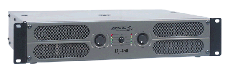 BST - DJ-450 - Ampli 2x450W/8 ohms / 2x850W Max - 2U, cliquez pour agrandir 