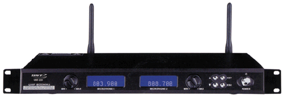 BST - UHF-220 - Kit Recepteur UHF PLL Diversity 16 CH LCD + 2 Mic - 19