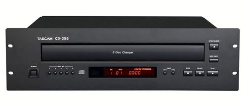 CD-355 - Lecteur de CD  changeur 5 disques - Tascam, cliquez pour agrandir 