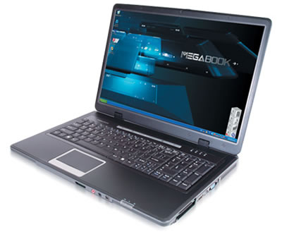 Msi -  MegaBook L715-B2 (AMD Turion 64 (1.60GHz), 512mo, 80Go, DVD±RW, 17'', Win XP Home), cliquez pour agrandir 