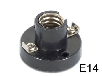 Ac Lamp Socket, Black, E14, 4A - 250V, cliquez pour agrandir 