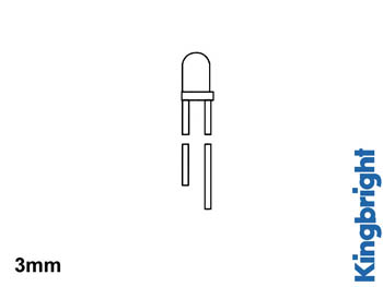 LEDs standard 3mm - jaune transparent, cliquez pour agrandir 