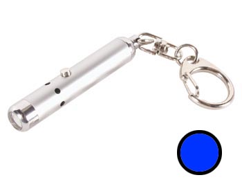 Torche miniature a LED bleue avec porte-clefs, cliquez pour agrandir 