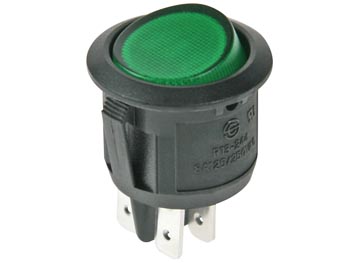 Interrupteur  bascule illumin - vert - dpst/ON-OFF, cliquez pour agrandir 
