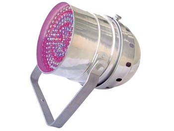 PROJECTEUR LED PAR56 - MODÈLE COURT - CHROME - DMX512 - LEDs 10mm, cliquez pour agrandir 