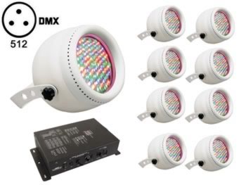 8 PROJECTEURS A LED AVEC CONTROLEUR DMX, cliquez pour agrandir 