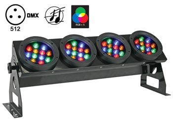 Barre LED par36 - 48 LED RGB de 1w + LED ambres, cliquez pour agrandir 
