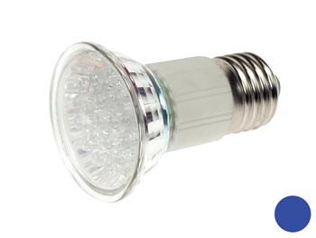 Ampoule LED Bleue - E27 - 240Vca - 18 LEDs, cliquez pour agrandir 
