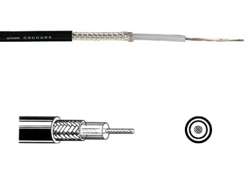 Cable Coax Rg-58 C/U Mil Noir, 19x018mm / 5mm, 100m, cliquez pour agrandir 