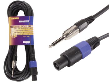 Cable Haut-Parleur, Connecteur Haut-Parleur 4P Male Vers Jack Male Mono 6.3mm (10M), cliquez pour agrandir 